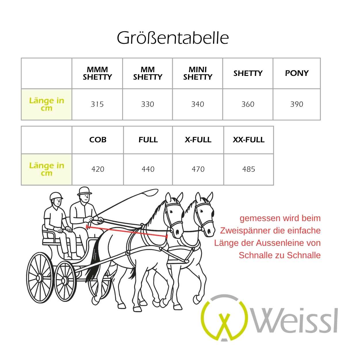 WEISSL Fahrleine Zweispänner TECH COMFORT mit Griphandstück