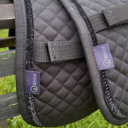 WEISSL Selettunterlage Longiergurtunterlage, rein Baumwolle, Glitzer, schwarz, SHETTY/PONY