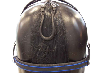 Arden Pferdegeschirr Biothane Marathon Einspänner Brustblatt anatomisch schwarz mit farbigem Keder