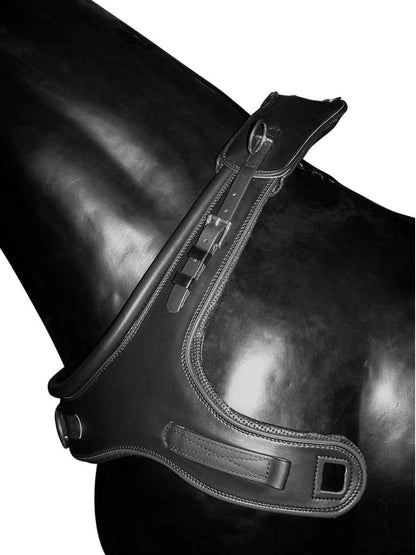 Arden Pferdegeschirr Biothane Einspänner Marathonkummet schwarz mit farbigem Keder