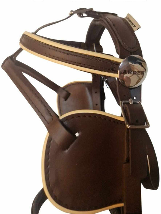 Arden Marathon Biothane Kopfstück/Fahrzaum braun mit farbigem Keder