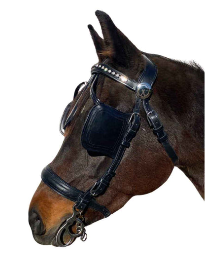 WEISSL Fahrzaum Glitzer mit Scheuklappen Silver Edition Crystal