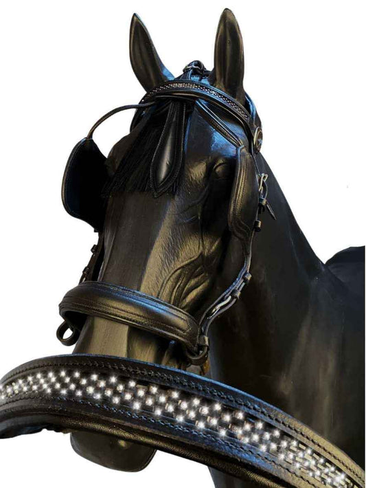 WEISSL Fahrzaum Glitzer mit Scheuklappen Black Line