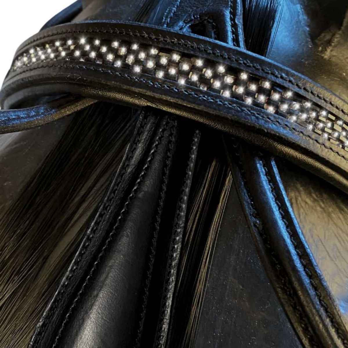 WEISSL Fahrzaum Glitzer mit Scheuklappen Black Line