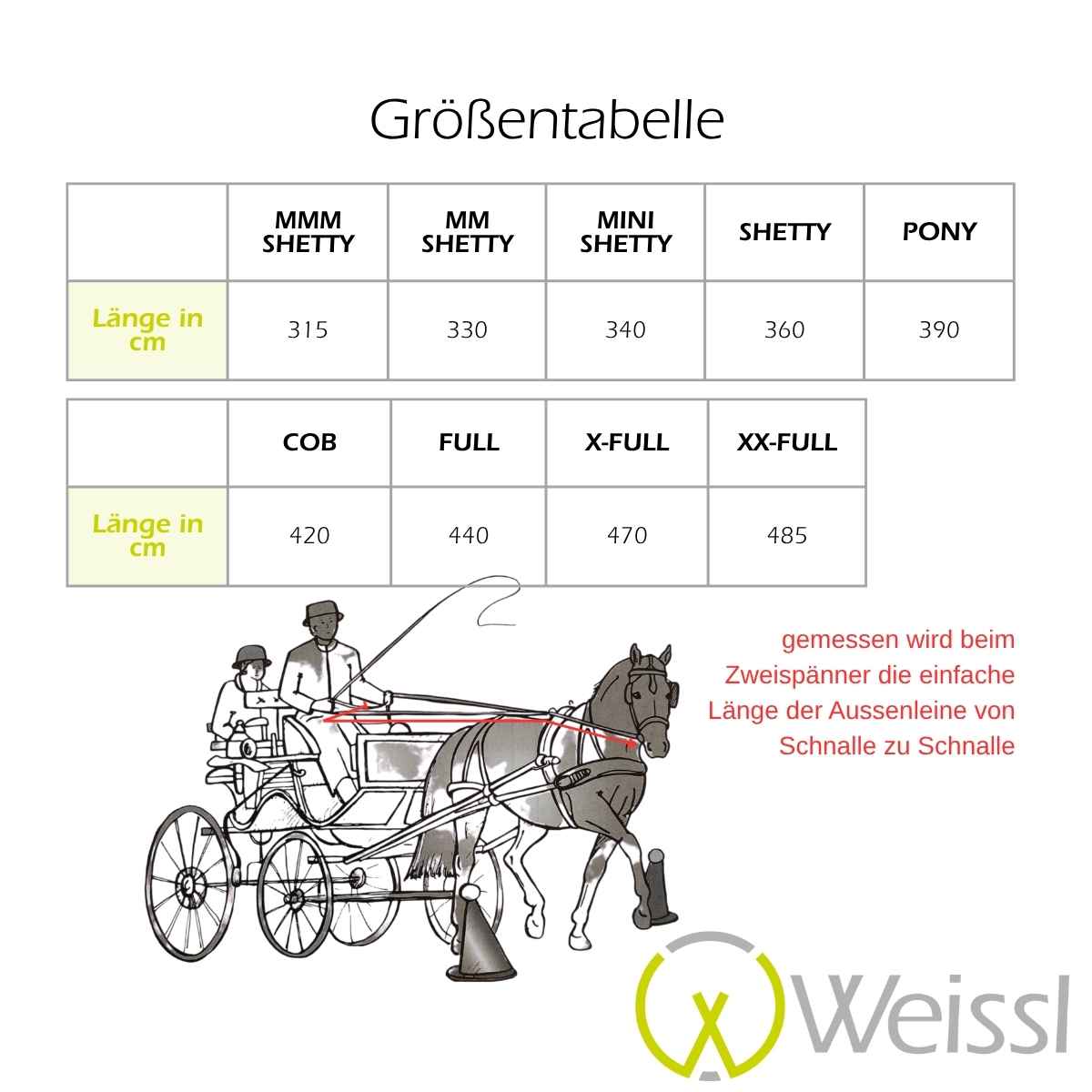 WEISSL Fahrleine Vorderleine Vierspänner PRO