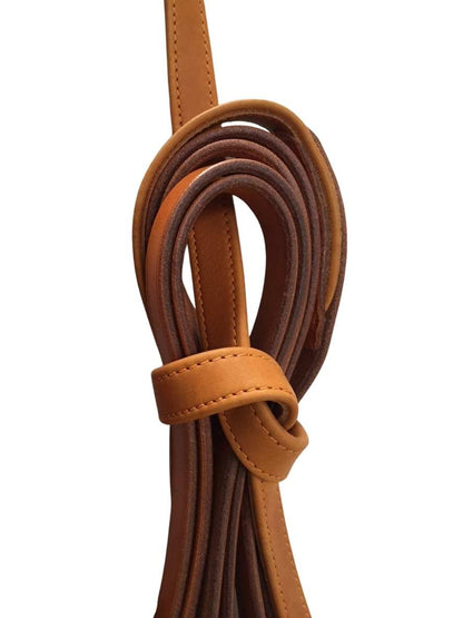 Arden Fahrleine Leder Super Lux Zweispänner Achenbachleine 19 mm mit Softlederhandstück