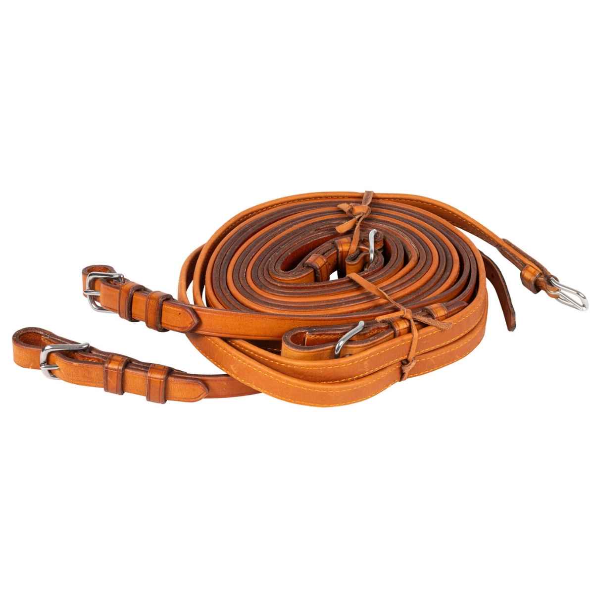 Arden Fahrleine Leder Super Lux Zweispänner Kreuzleine 19 mm mit Softlederhandstück