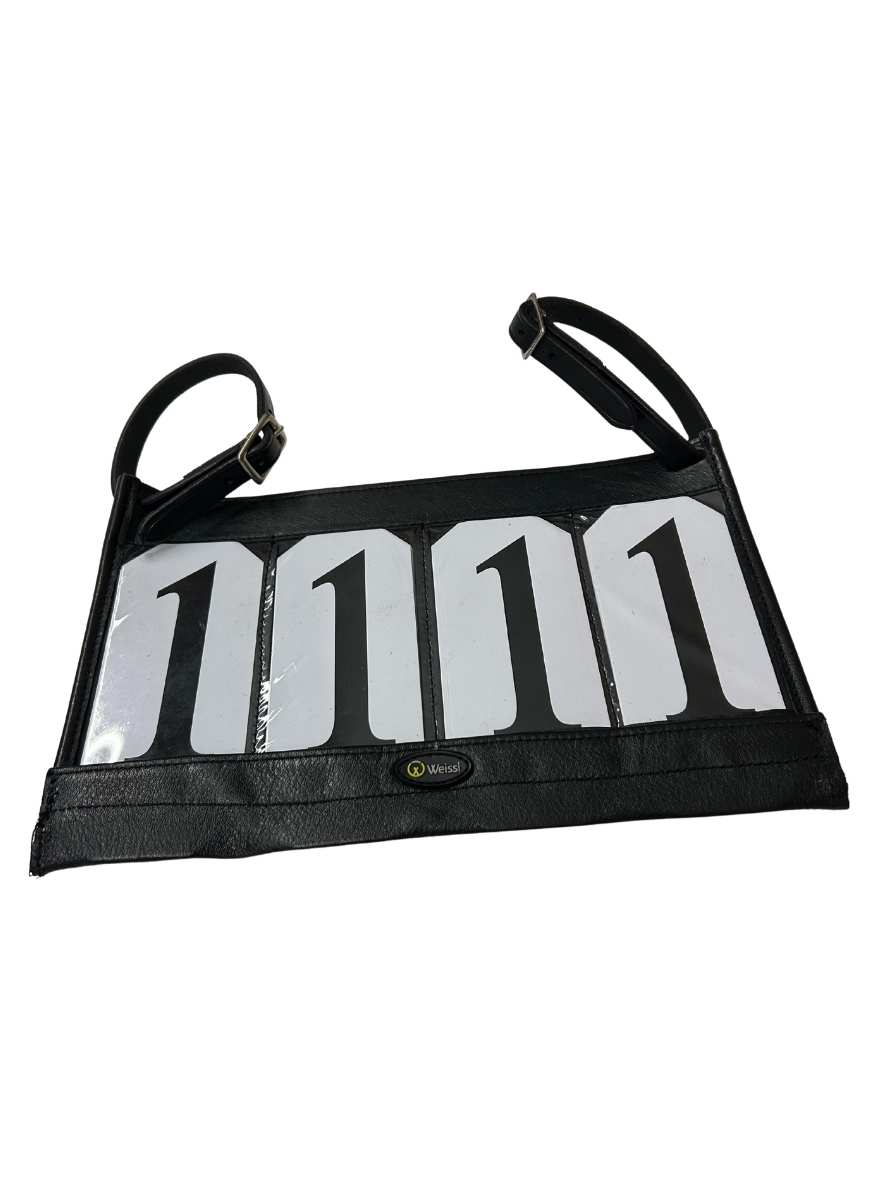 WEISSL Startnummerntasche Kutsche Leder, schwarz, vierstellig