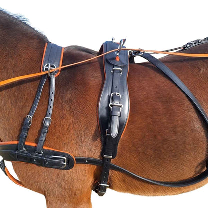Arden Pferdegeschirr Leder LUX Einspänner Brustblatt anatomisch