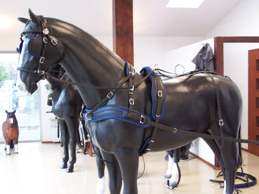 Arden Marathon Biothane Zweispänner Brustblatt gerade (Einzelteil) schwarz mit farbigem Keder