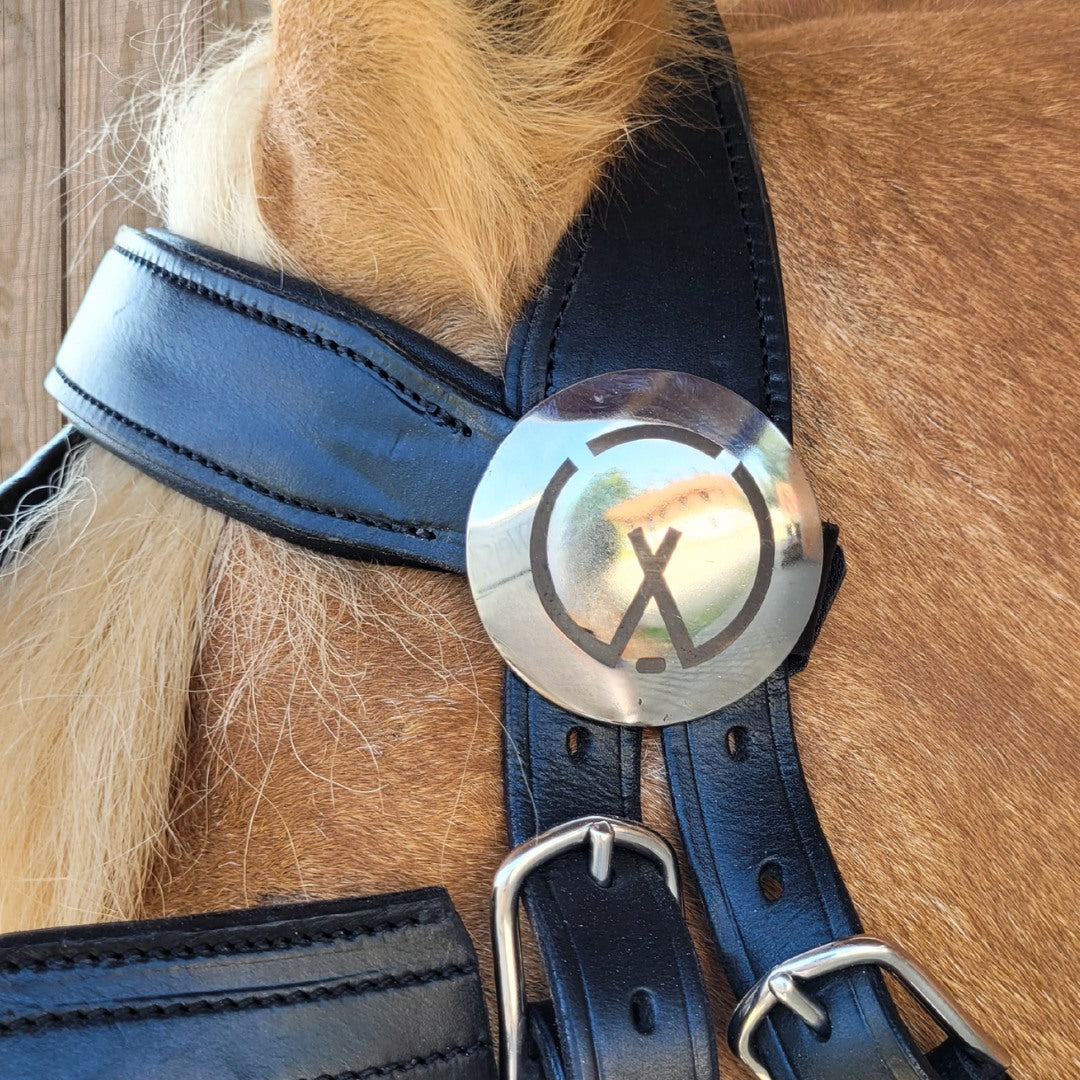 WEISSL Rosette für Fahrzaum / Kopfstück m. Aufdruck silber, 55 mm (Stück)