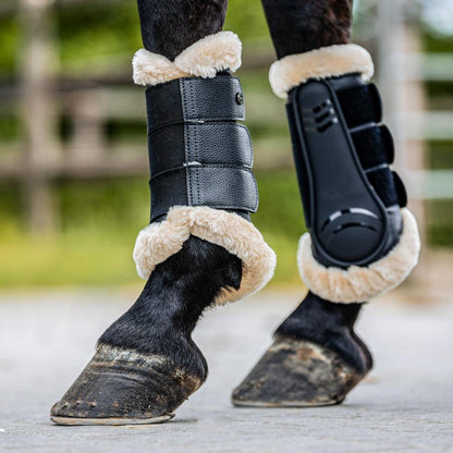 EQuest Gamaschen Safety Soft mit Fell, 2er Set, schwarz, L