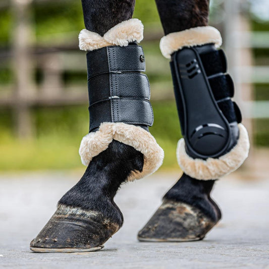 EQuest Gamaschen Safety Soft mit Fell, 2er Set, schwarz, L